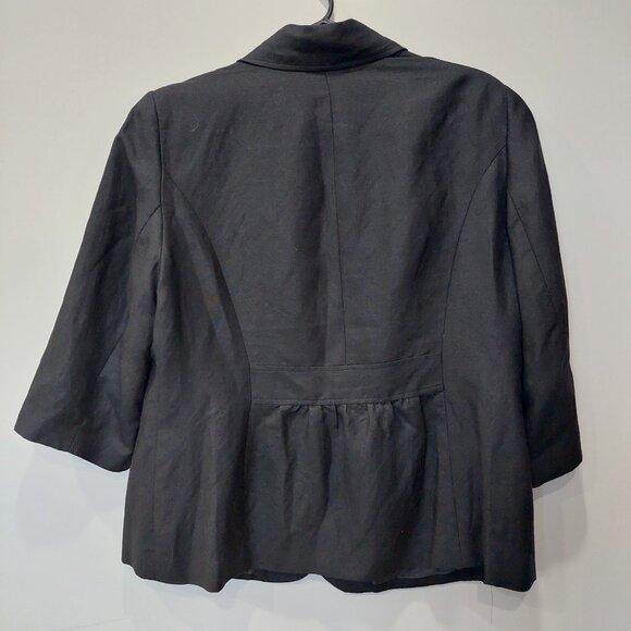 Chapter One  Ramie(Linen) Fabric 3/4 Sleeve  Black Blazer Jacket, Size 16 - Picture 2 of 7